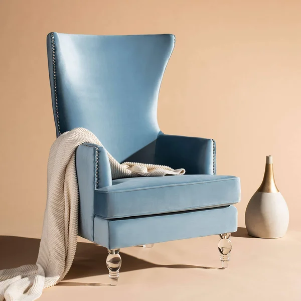 Safavieh Geode Modern Wingback Chair, Light Blue