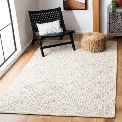 Zack Handmade Tufted Wool Light Beige Area Rug Dakota Fields Rug Size: Rectangle 5' x 8'