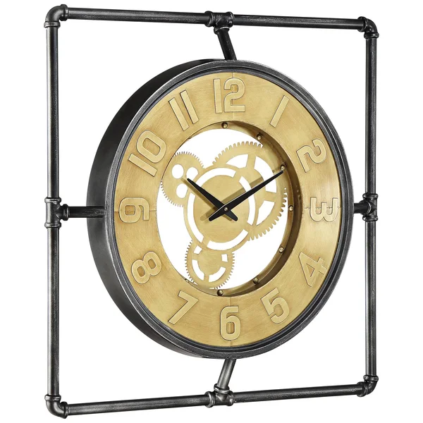 River Parks Studio Callan 26x22 Wide Industrial Iron Wall Clock