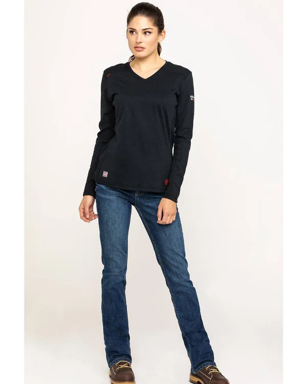 Ariat Women's Black FR AC Long Sleeve Work Top