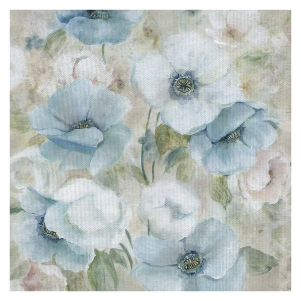 Masterpiece Art Gallery Pastel Garden I White Flowers by Carol Robinson Canvas Art Print 24 inch x 24 inch