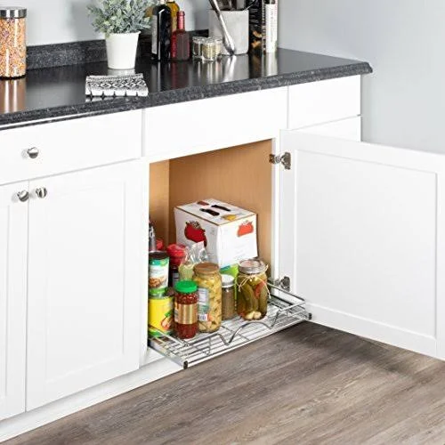 Richards Homewares 220110 Chrome One Tier 20x22W x 21x22D - Slide Out Kitchen Cabinet