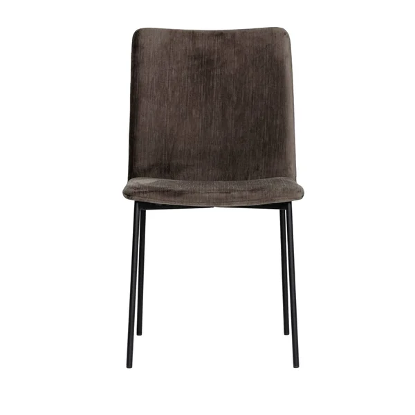 Saltoro Sherpi Sleigh Design Fabric Dining Chair with Metal Legs, Set of 2, Gray