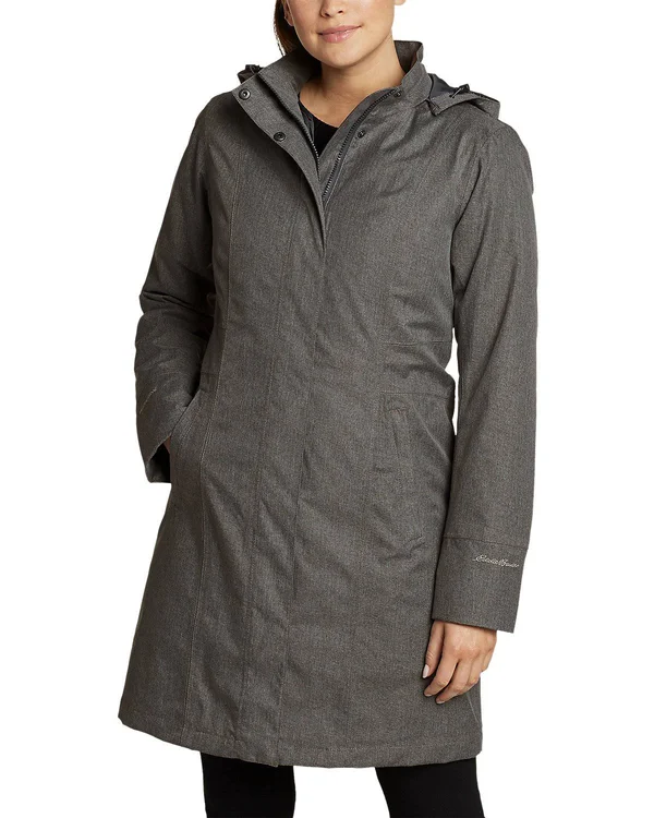 Eddie Bauer Women's Girl on The Go Insulated Trench Coat - Black - L