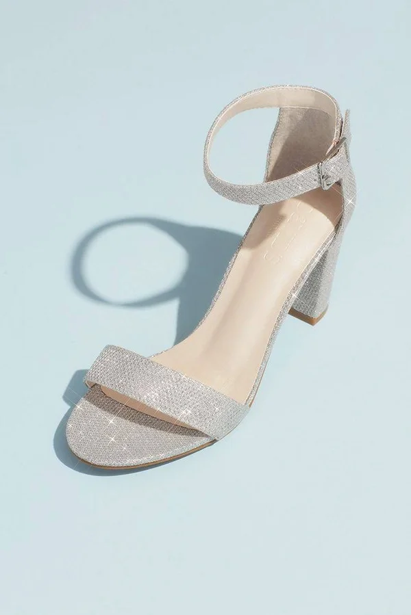 Block Heel Ankle Strap Sandal - White - 10 Women's
