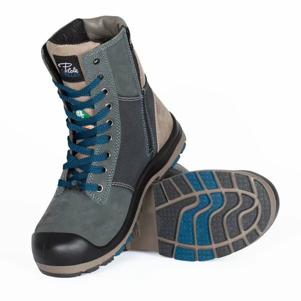 8x22 Steel Toe Work Boots for Women - with Zipper - PF368 (Choose Your Color: Pink, Choose Your Size: 12)