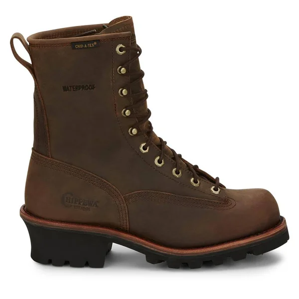 Chippewa Men's Bay Apache 8 in. Waterproof Logger Boots - 73100, Brown