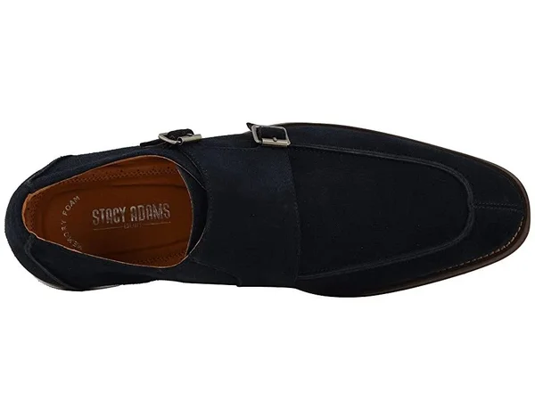 Stacy Adams Men's Shoes Balen Double Monk Strap Navy Suede 25225-415