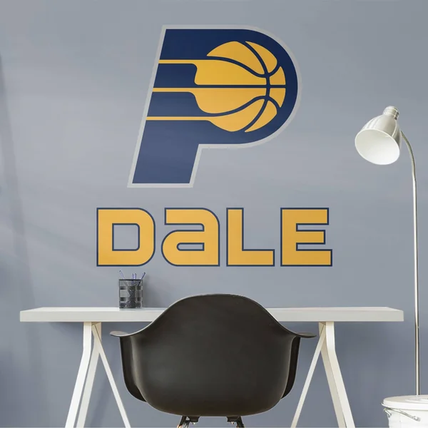 Indiana Pacers: Stacked Personalized Name - Officially Licensed NBA TRANSFER Wall Decal in Yellow by Fathead - Vinyl