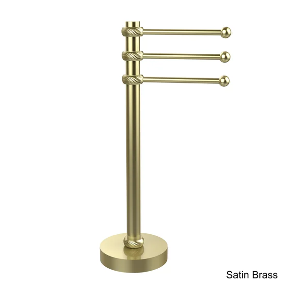 Allied Brass Vanity Top 3 Swing Arm Guest Towel Holder with Twisted Accents - Satin Chrome