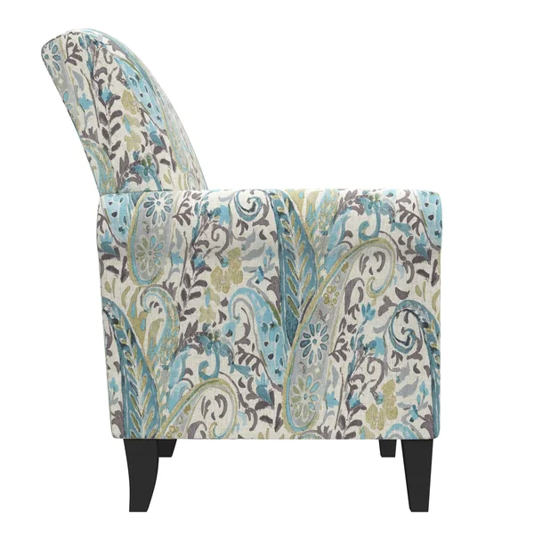 Domesis Mosher Traditional Rolled Armchair Medium Blue Herringbone