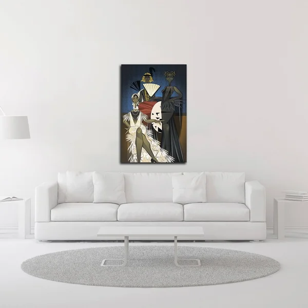 27x22 x 18x22 Harlem Nights by Jaleel Campbell Print on Canvas