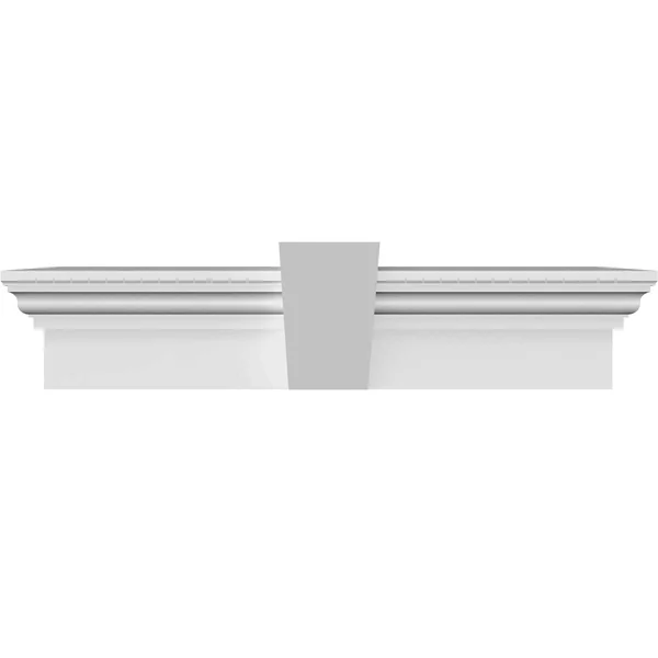 Ekena Millwork CRH09X115KF 115x22 Bottom Width x 121 1/4x22 Top Width x 9x22H x 1x22P Traditional Crosshead w/ Flat Keystone