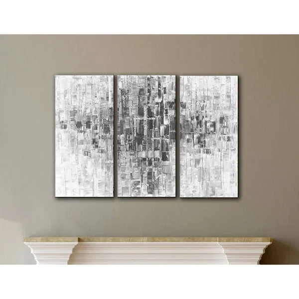 ArtWall Susanna Shaposhnikova&s Black and White - 3 Piece Gallery Wrapped Canvas Set - 36x72