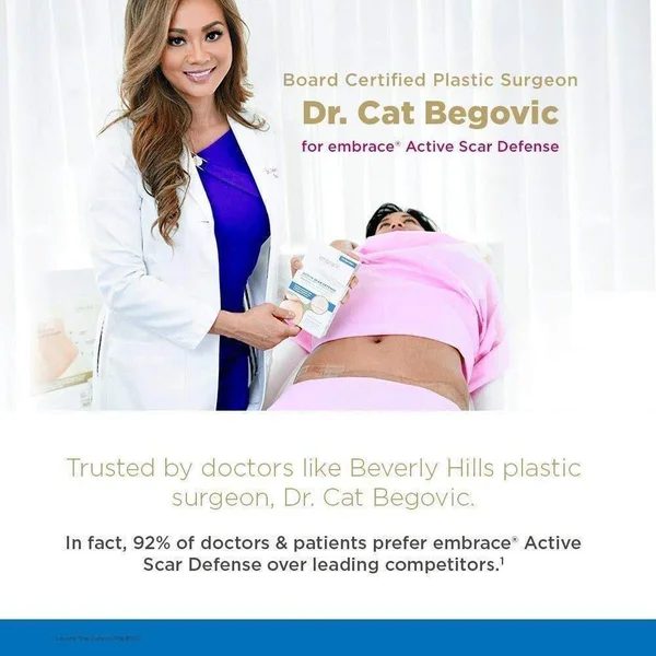 Embrace Scar Treatment - Silicone Sheets for New Scars with Active Scar Defense