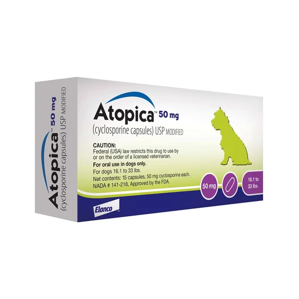 Atopica 50 mg for Dogs - 15 Capsules