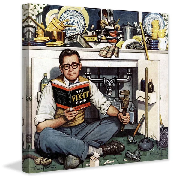 Marmont Hill Mr. Fix-It Stevan Dohanos Painting Print on Canvas 24 x 24