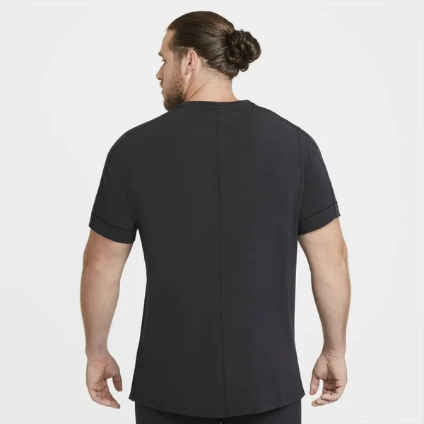 Nike Yoga Men's Short-Sleeve Top Size S Tall (Black) BV4034-010