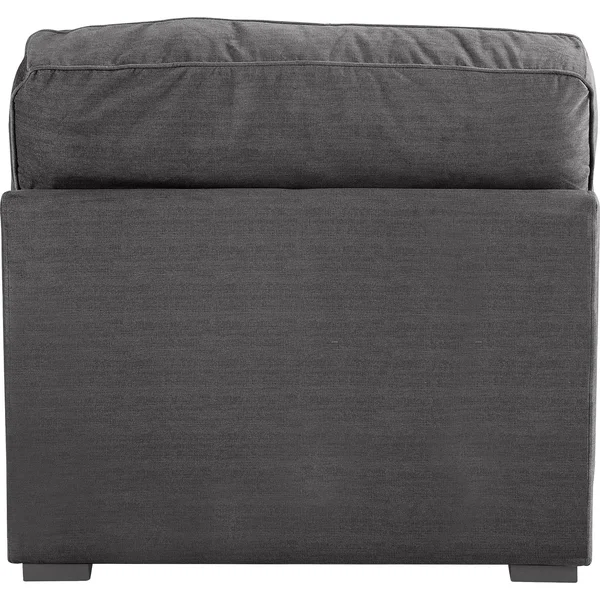 Click Decor Modular Fabric Armless Sofa Chair in Charcoal