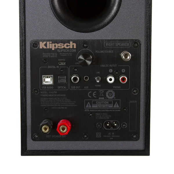 Klipsch R-41PM Powered Wireless Bookshelf Speaker - Pair - Black