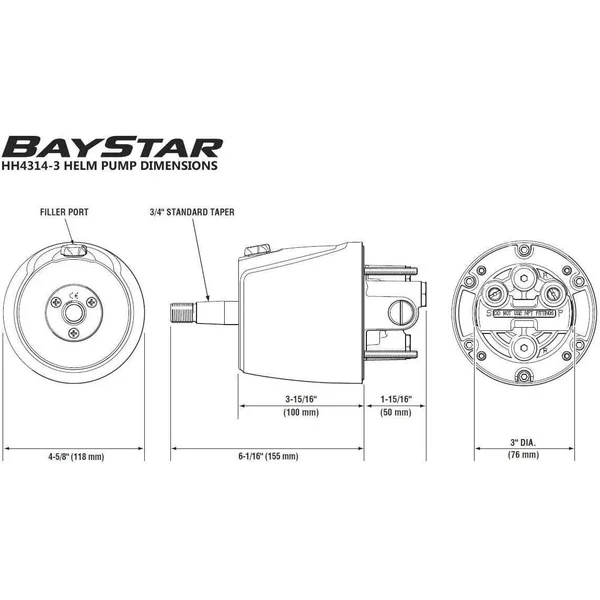 Seastar Solutions, HK4200A-3 BayStar Hydraulic Steering Kit