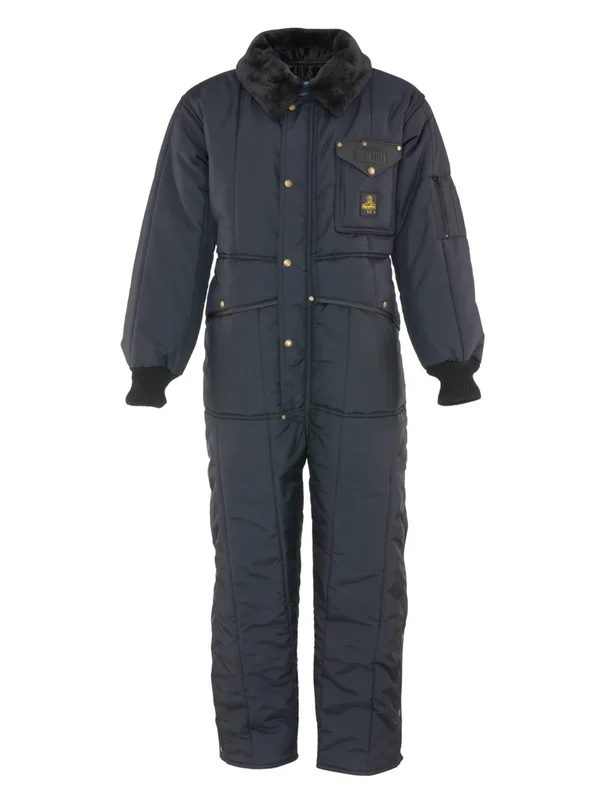 Refrigiwear Iron-Tuff Coveralls, Navy, 3XL, Short, Nylon/Fleece