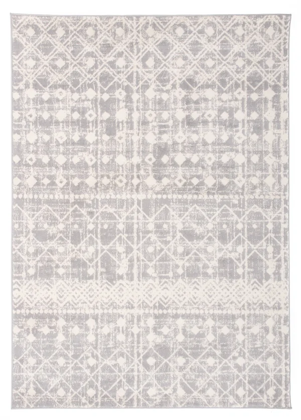 World Rug Gallery Geometric Trellis Bohemian Design Area Rug 7&10x22 x 10& Gray