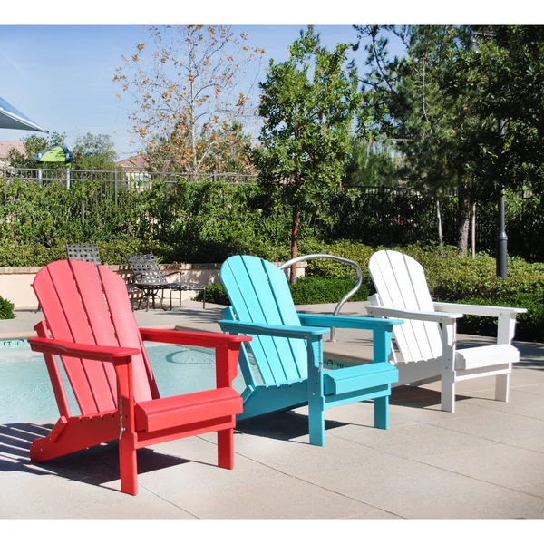 Westin Outdoor 2001029 Outdoor Folding Plastic Adirondack Chair Dark Green