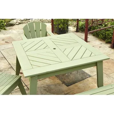 Plaza Wood Dining Table Uwharrie Chair Color: Twilight Blue Wash - Table Top Size: 29.5x22 H x 43x22 L x 48x22 W