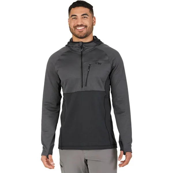 Outdoor Research Men's Vigor Half Zip Hoody - Small - Storm Heather