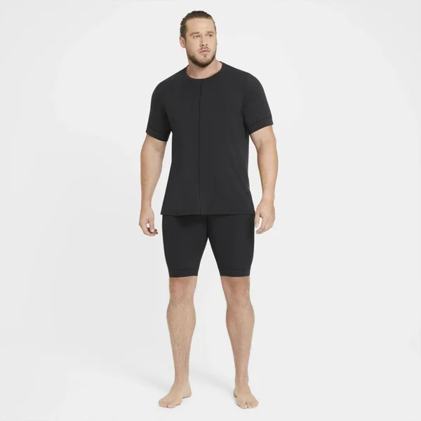 Nike Yoga Men's Short-Sleeve Top Size S Tall (Black) BV4034-010