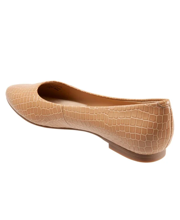 Trotters Women's Estee - Size: 5, Nude Croco Leather