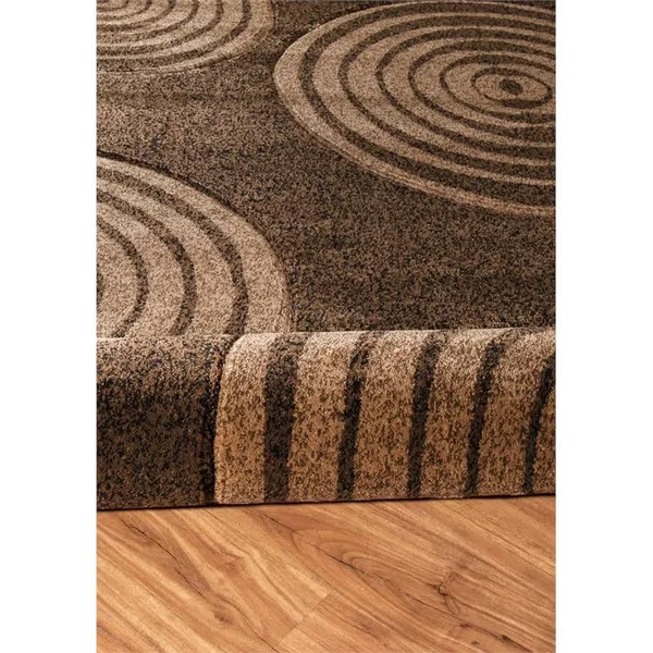 Linon Miso Felix Machine Made Polypropylene 5&x7&6x22 Rug in Brown