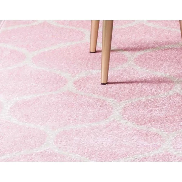 Unique Loom Rounded Trellis Frieze Rug - Pink, 10x14 ft