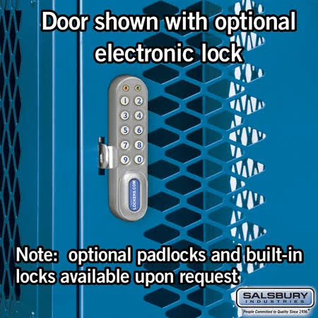 Salsbury Industries 74358BL-U 12x22 Wide Four Tier Vented Metal Locker - 3 Wide - 5 Feet High - 18 Inches Deep - Blue - Unassemb