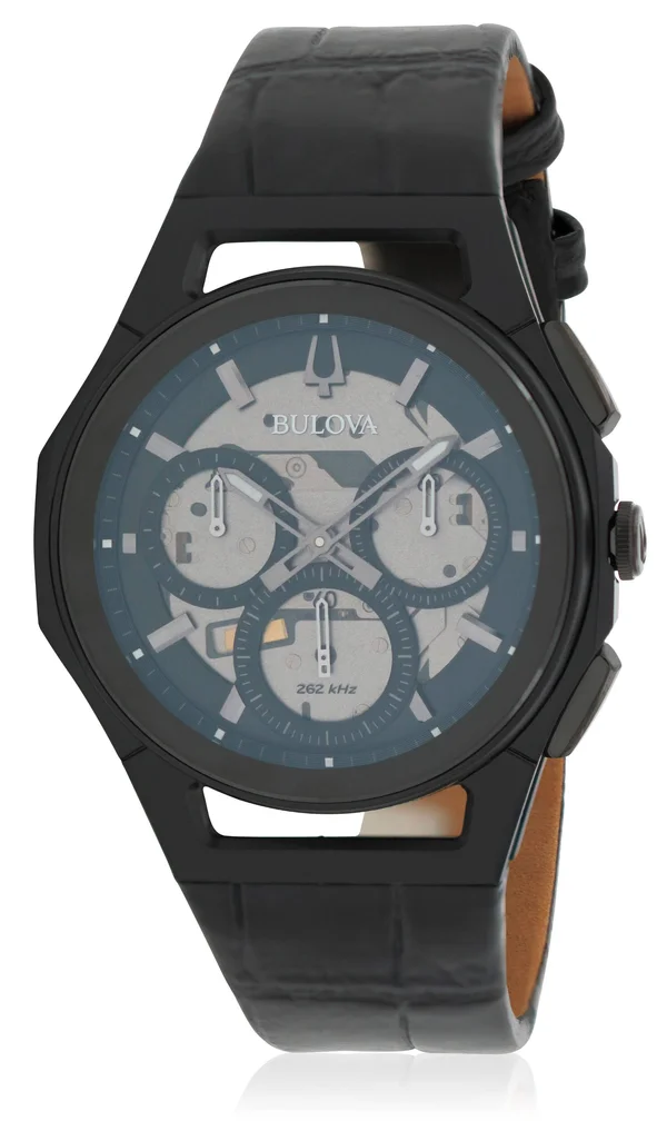 Bulova Leather Chronograph Mens Watch 98A223