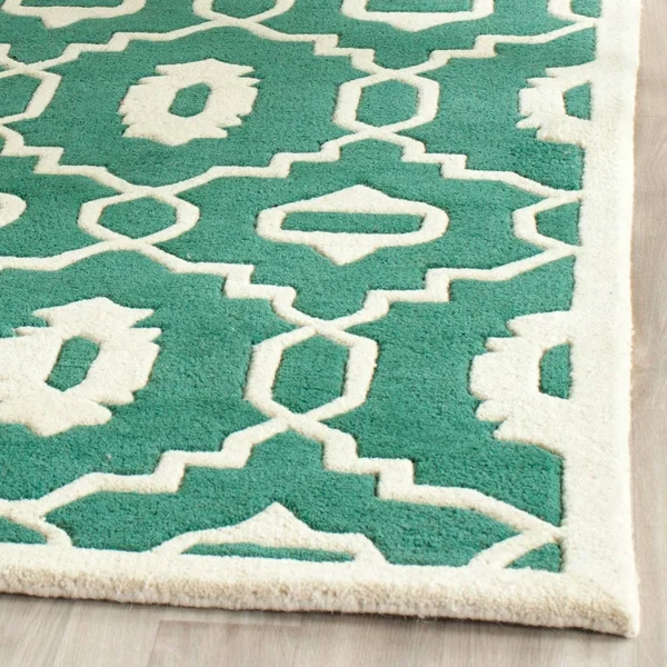 Safavieh 4& x 6& Chatham CHT745T Teal - Ivory Rug