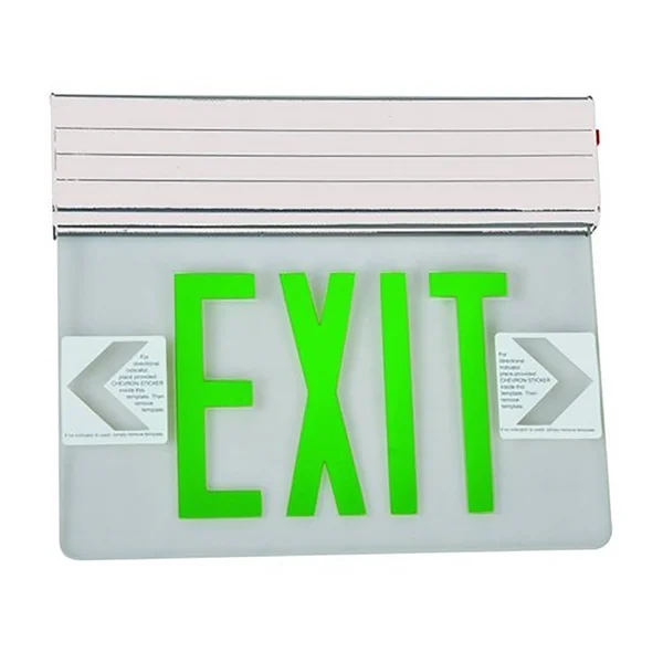 Morris Products 73316 Surface Mount Edge Lit LED Exit Sign Green on Clear Panel Color White Housing