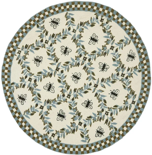 Safavieh Chelsea HK55G 3&9x22 x 5&9x22 Ivory, Blue Area Rug