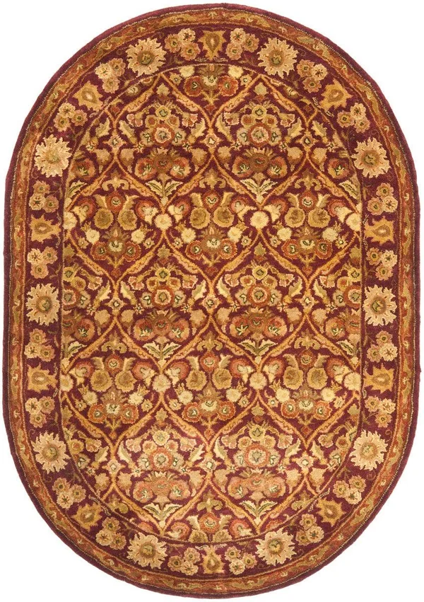 Safavieh Antiquity AT51A Wine, Gold Rug 8& x 8& Round