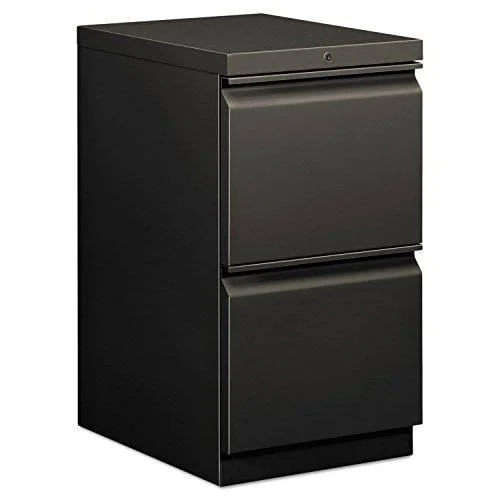 HON 33820RS Efficiencies Mobile Pedestal File w/Two File Drawers - 19-7/8d, Charcoal