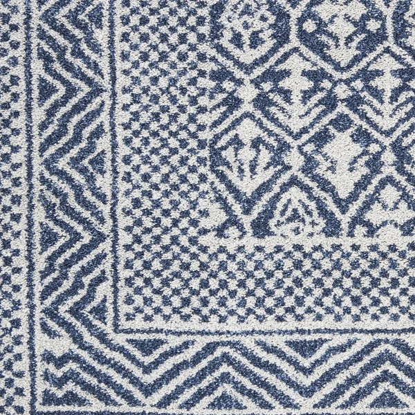 Nourison RYM01 Royal Moroccan Blue/Grey Area Rug- 8&6x22 x 12&