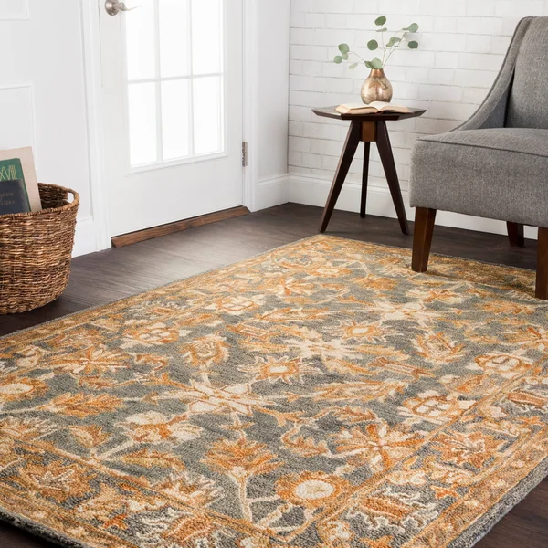 Alexander Home Hand-Hooked Owen Slate Wool Rug - 5& x 7&6, Gray