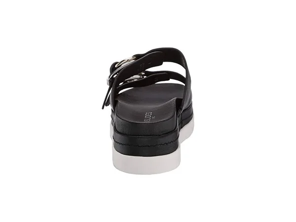 J/Slides Women's Baha Platform Slide Sandals 8.5, Black Leather