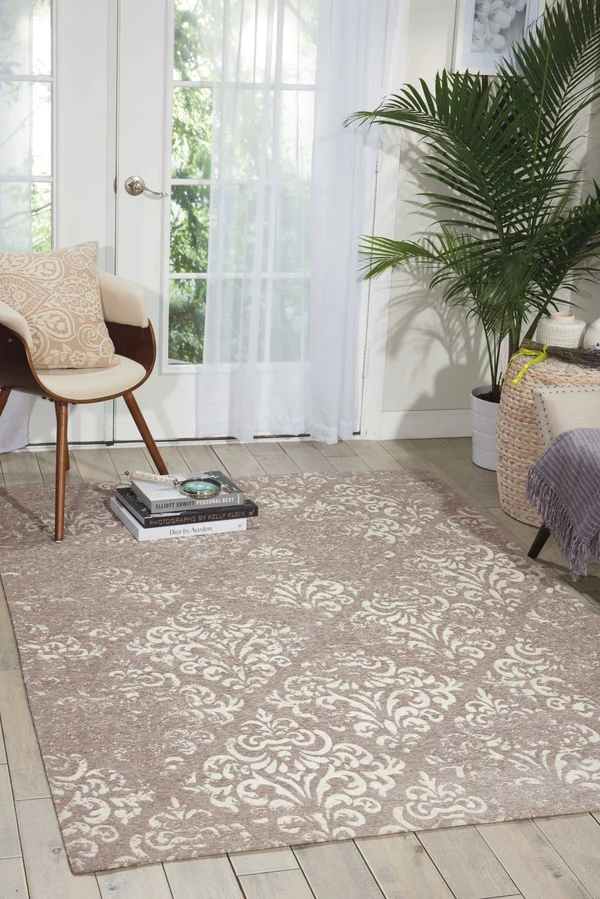 Nourison Damask DAS03 Area Rug, Ivory/Grey, 8& x 10&