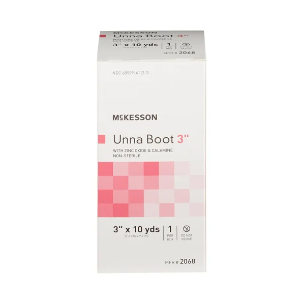 McKesson Cotton Unna Boot with Calamine & Zinc Oxide Size: 3 inch x 10 Yard - Count: Case (12)