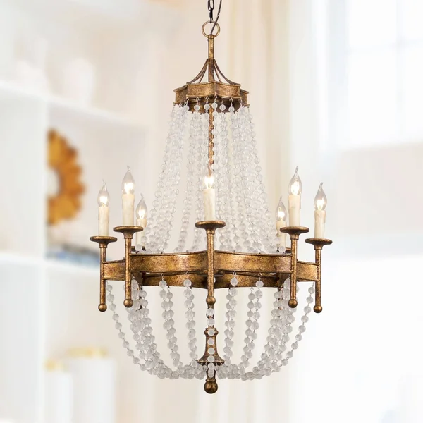 8-Light Candle Crystal Chandelier - 27.6