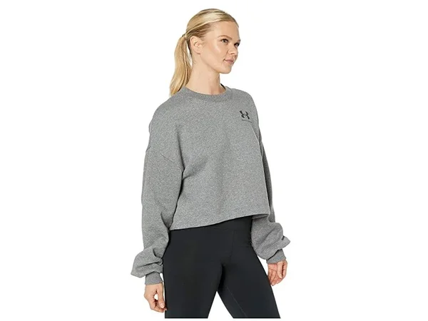 Under Armour Women's Rival Fleece Graphic LC Crew - Gray - XXL