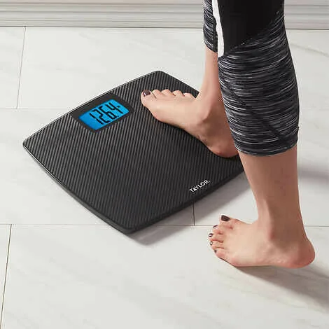 Glass Weight Tracking Scale with High Capacity 500lbs - Black