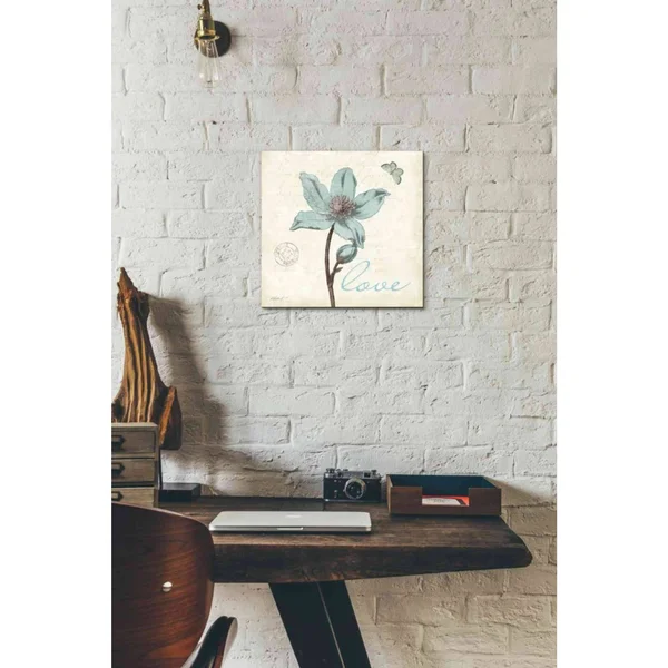 Epic Graffiti 'Touch of Blue IV - Love' by Katie Pertiet - Canvas Wall Art, 37 inchx37 inch, Size: 37 x 37